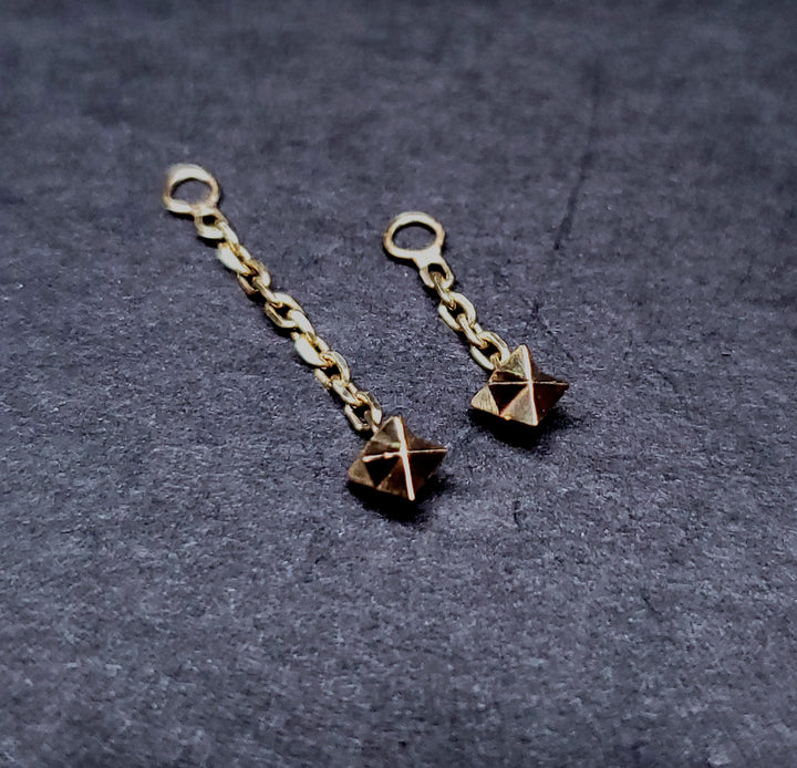 Star Tetrahedron Charm 14kt yg 15mm