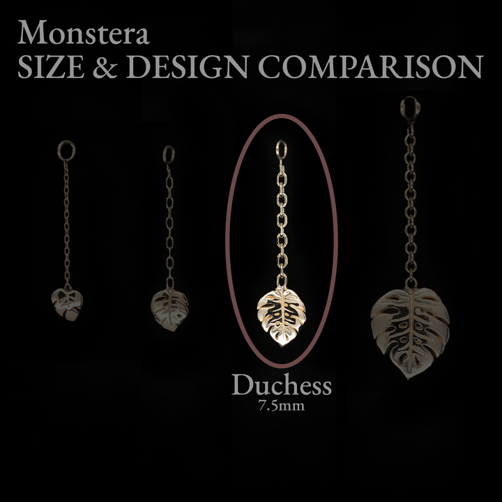 Duchess Monstera Charm 15mm 14ktYG