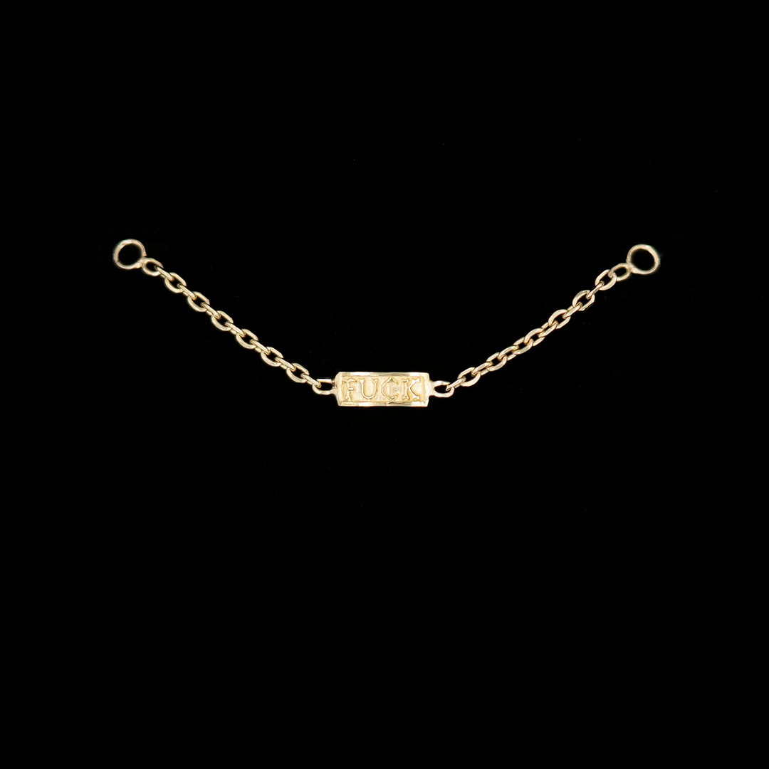 Four Letter Word Nose Chain - 14kt